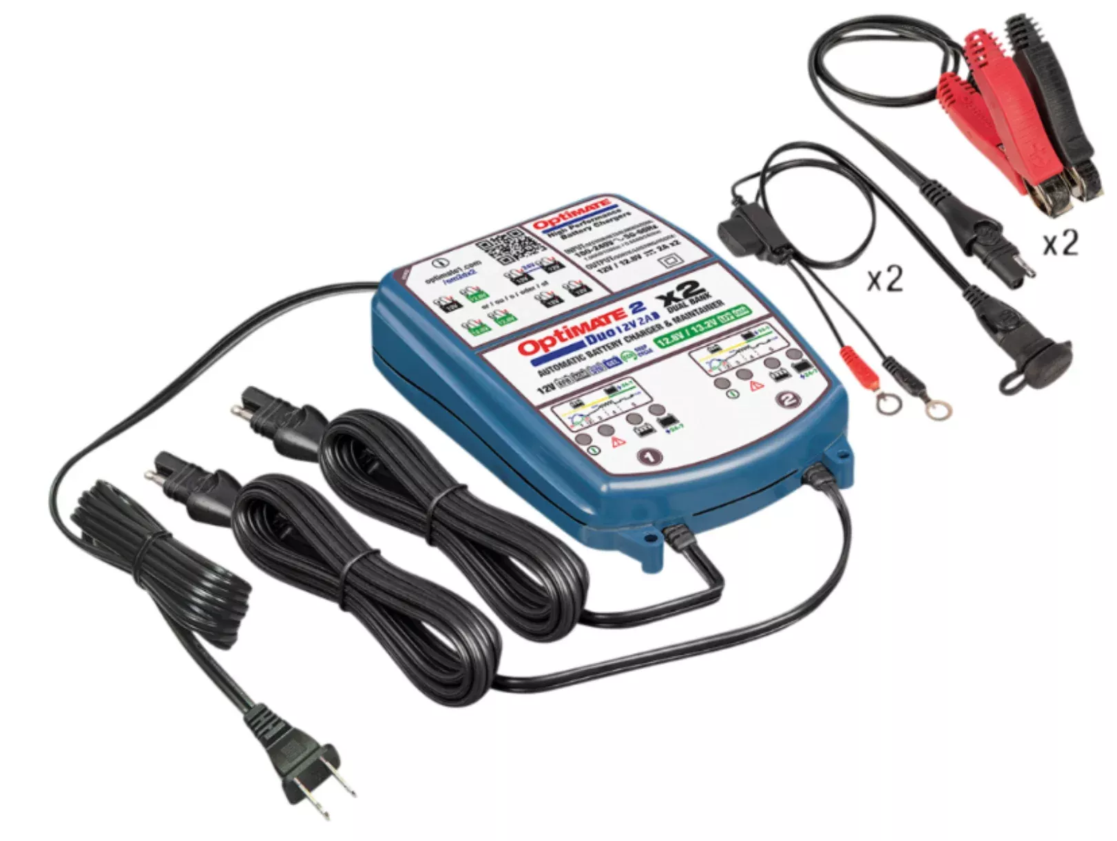 Tecmate Optimate™ 2 Duo Battery Charger/Maintainer/Tender-2 Bank