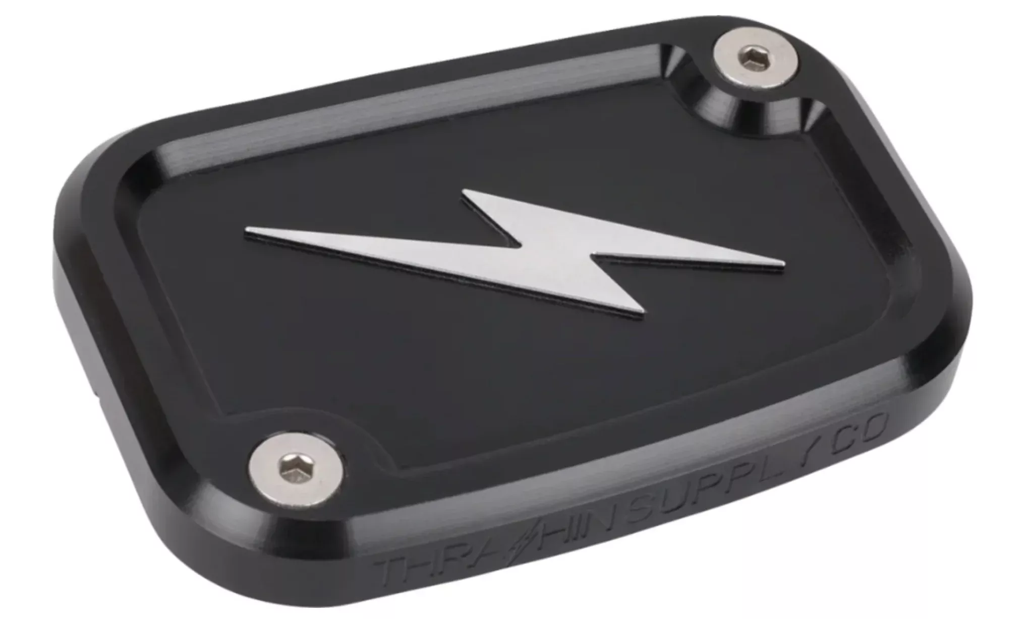 Thrashin Supply Co. Master Cylinder Cover – Front Brake – Black/Twice-Cut –Softail Models (2018–2025)