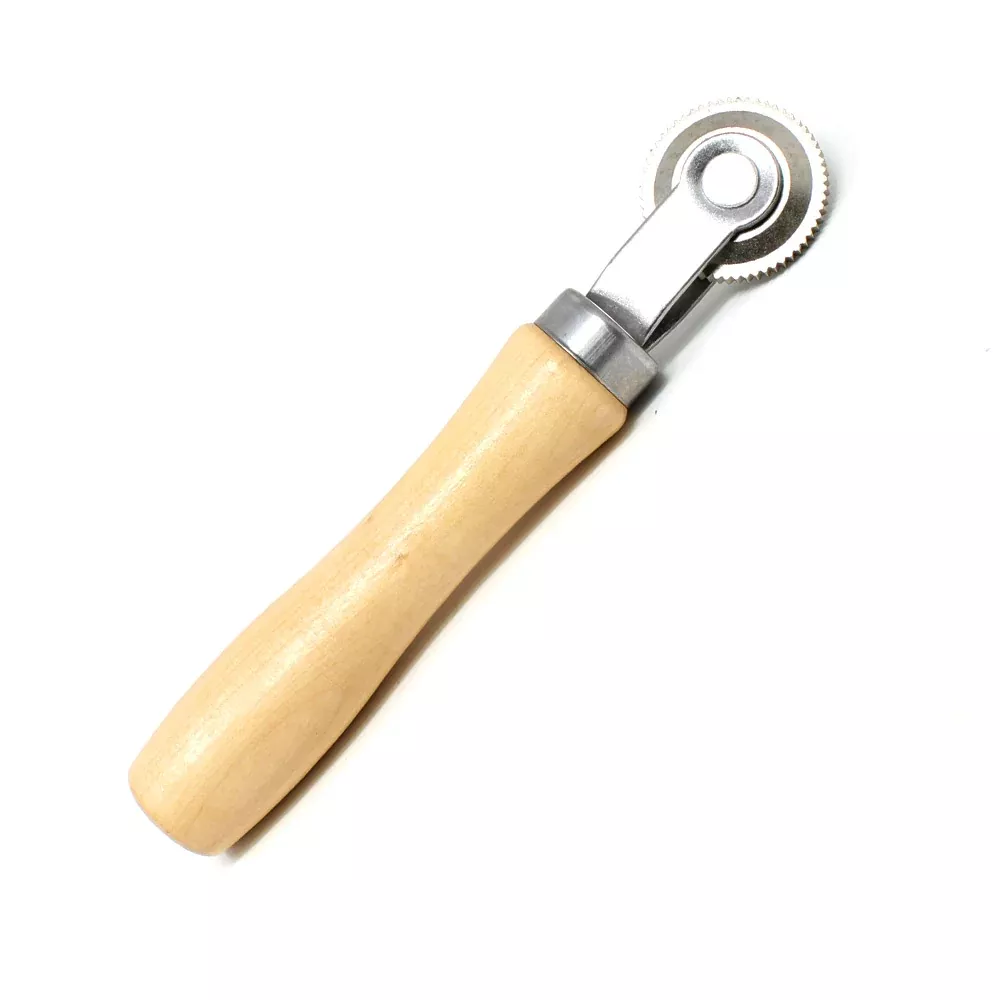 Tire Patch Stitcher VT-1121 – Wood Handle Ball-Bearing Knurled Roller Tool