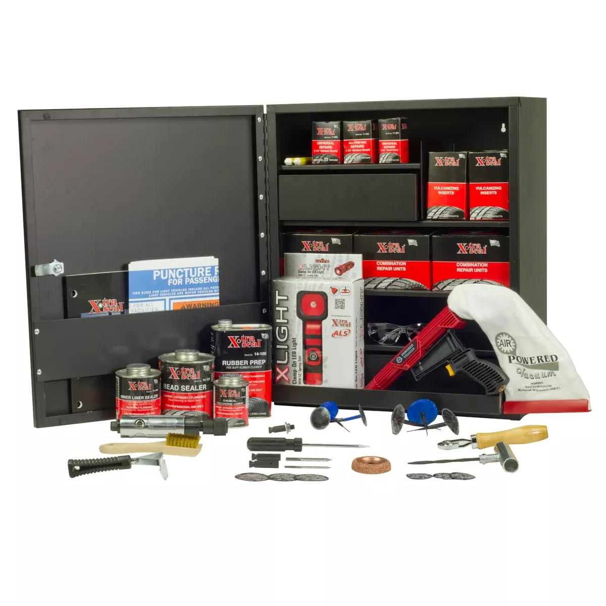 Tire Repair Cabinet with Product Assortment