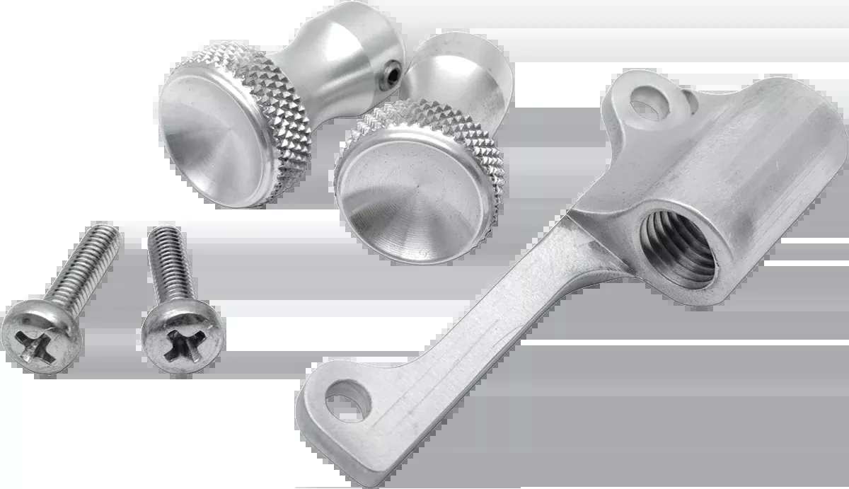Todds Cycles Silver Mikuni Enrichener Cable Relocation Bracket Knob Kit Harley
