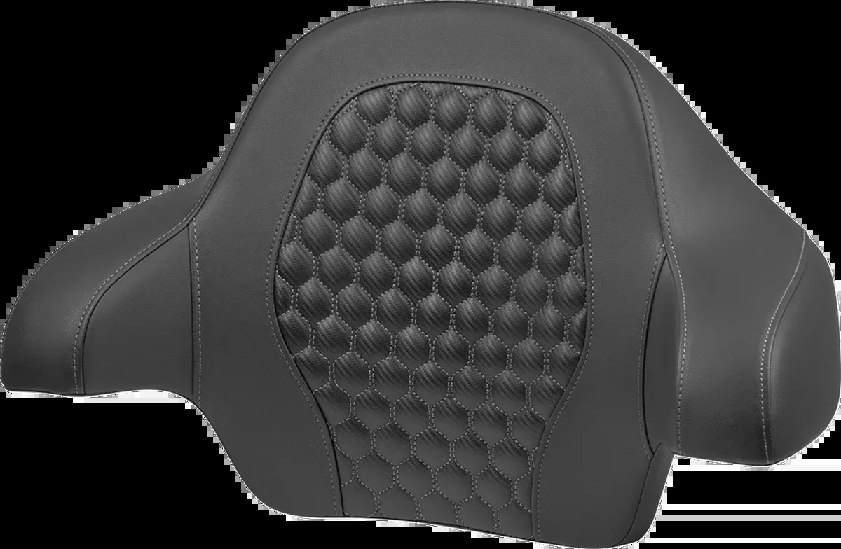 Tour Pack Backrest Pad - Honeycomb - Gray Stitching - FLH/FLT '14-'24
