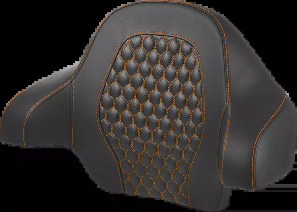 Tour Pack Backrest Pad - Honeycomb - Orange Stitching - FL '14-'24