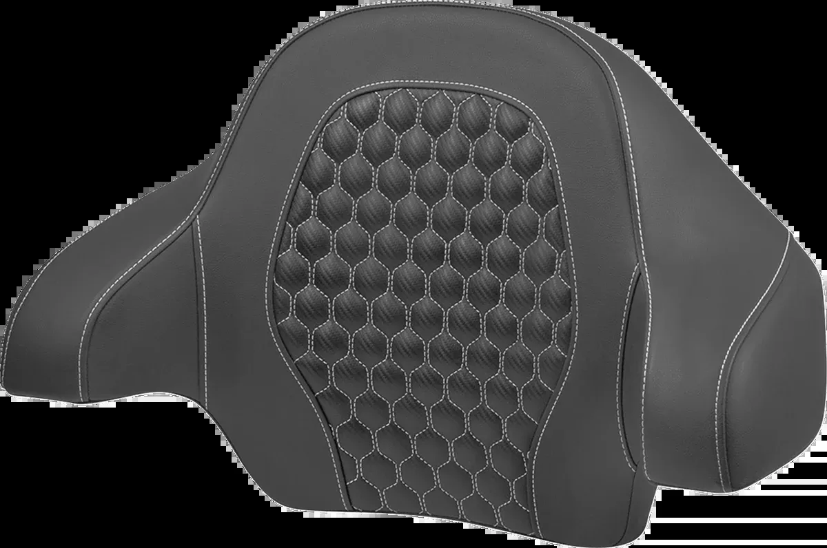 Tour Pack Backrest Pad - Honeycomb - White Stitching - FLH/FLT '14-'24