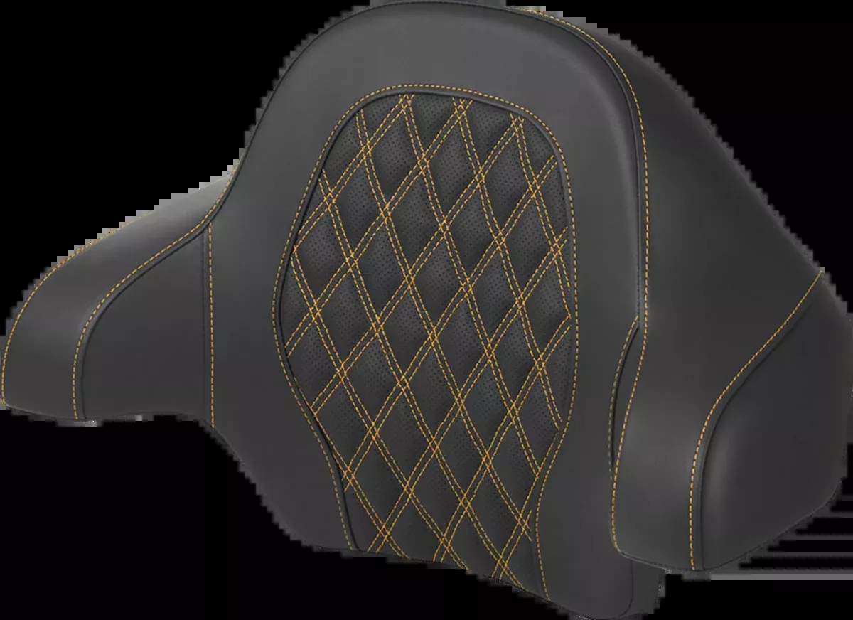 Tour-Pak Backrest Pad - Lattice Stitch - Gold Stitch - FL '14-'24