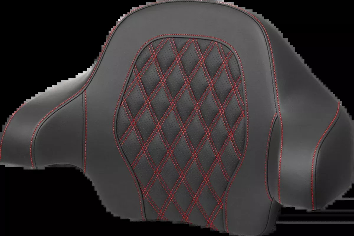 Tour-Pak Backrest Pad - Lattice Stitch - Red Stitch - FL '14-'24