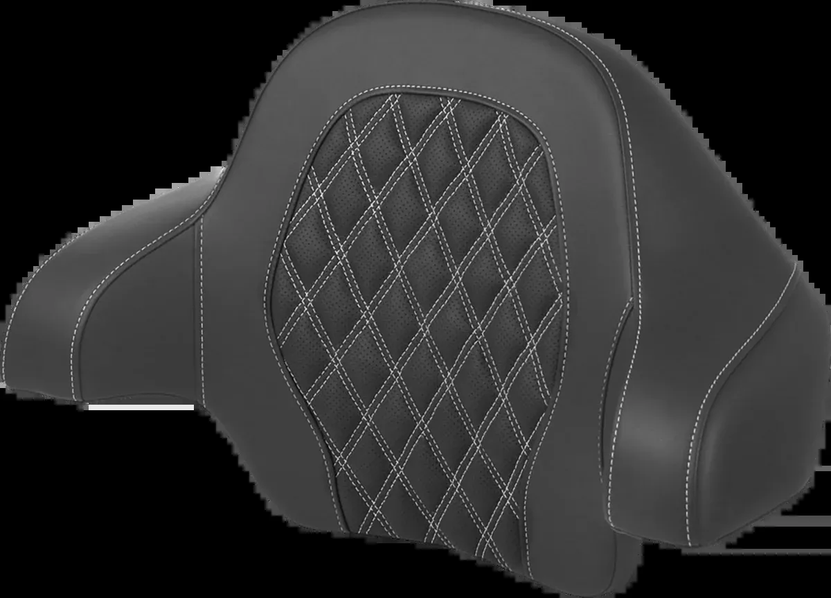 Tour-Pak Backrest Pad - Lattice Stitch - White Stitch - FL '14-'24