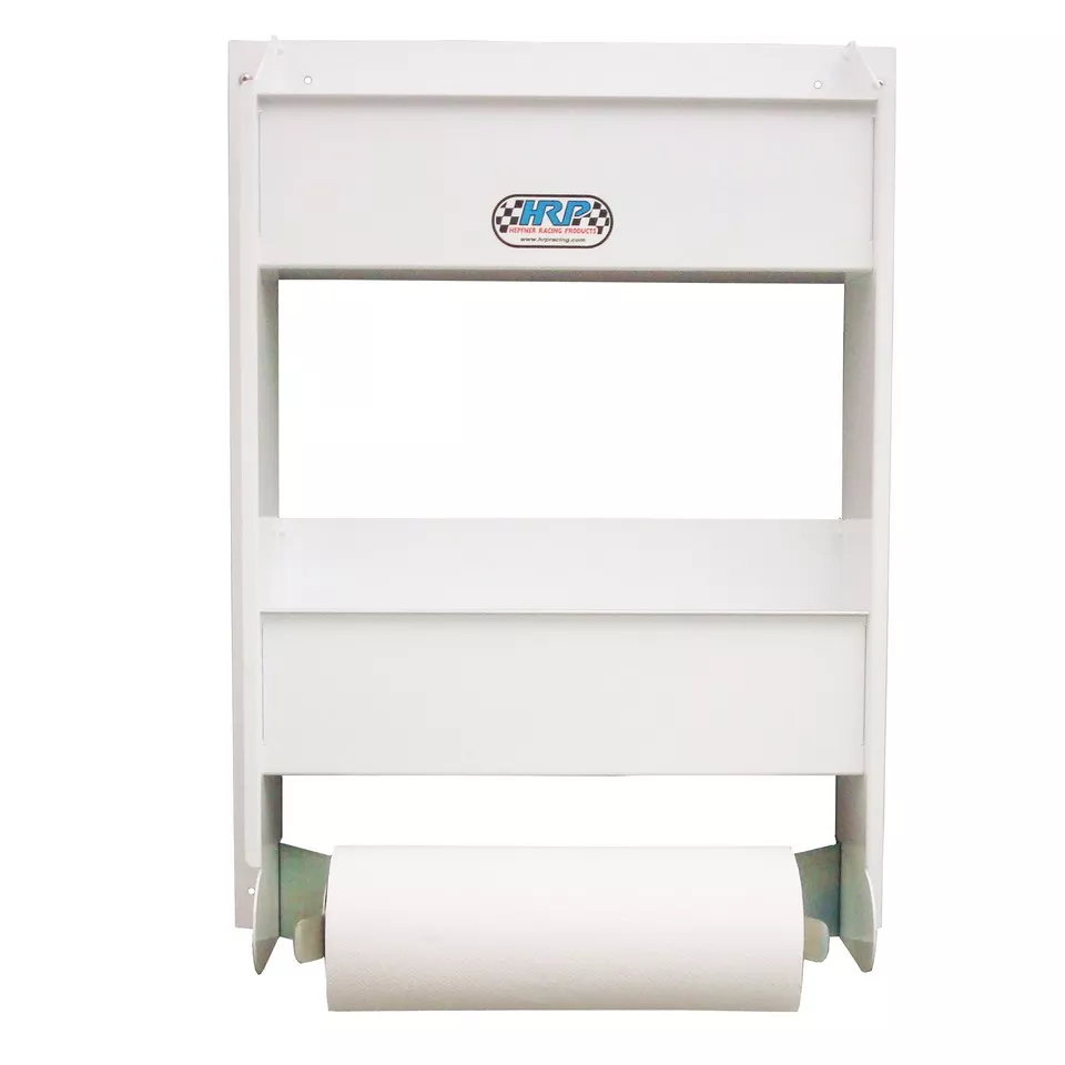 Towel And Aerosol Storage RackPowder Coated White