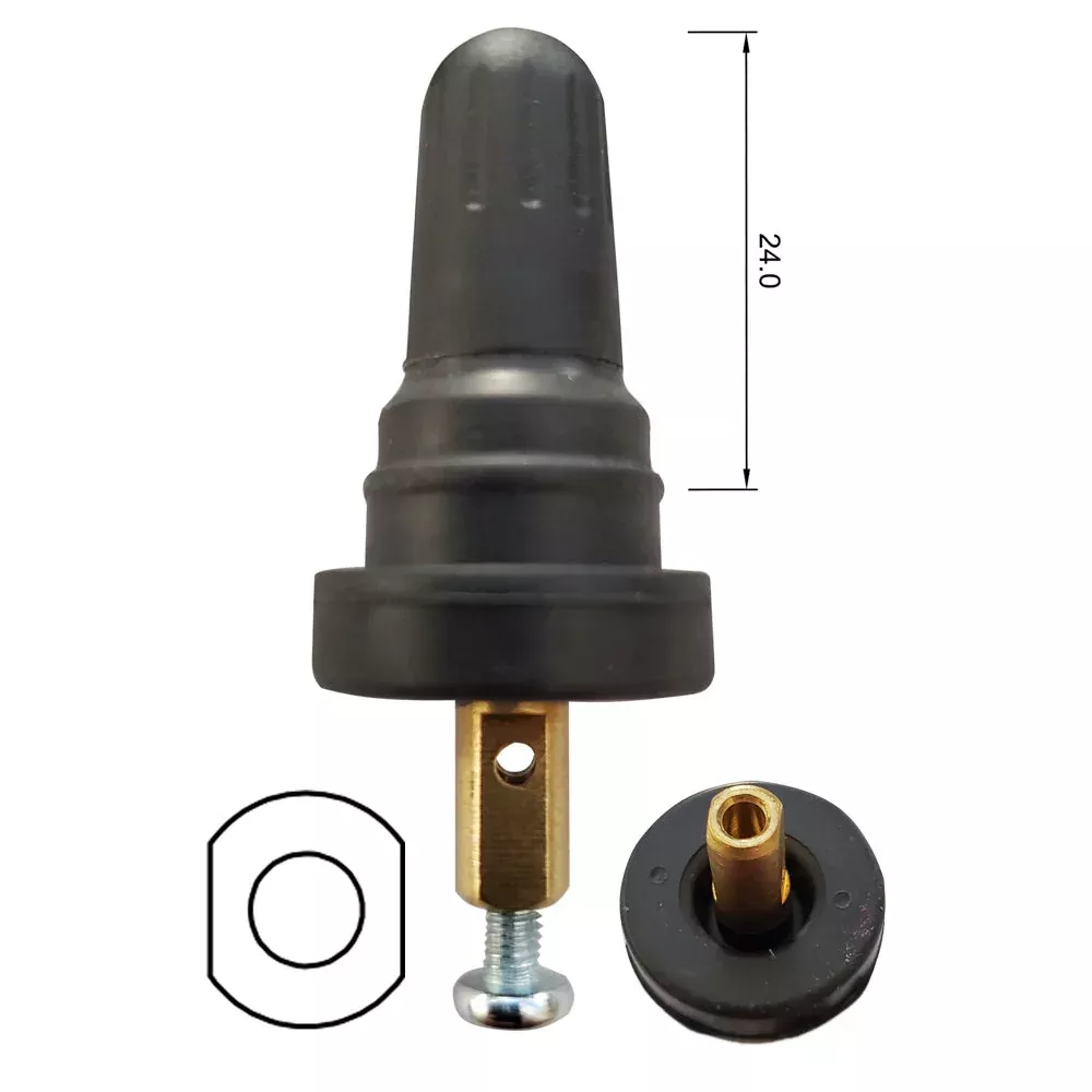 TPMS Short Snap-In Valve Stem – 11.3mm Rim Hole 24mm Height TR413