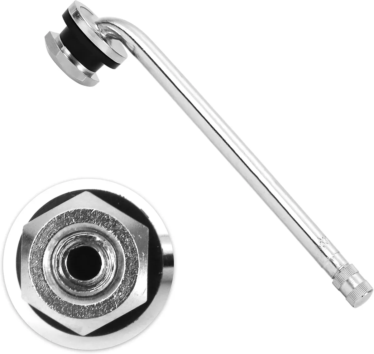 TR511 Metal Truck Tire Valve Stem for Aluminum Wheels – 4-1/4″ Effective Length – 90° Bend