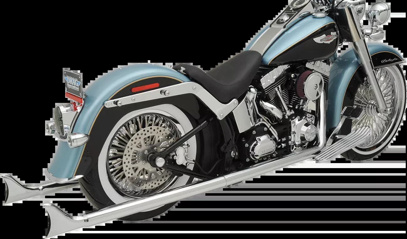 True Duals Exhaust System with Fishtail Mufflers - Softail