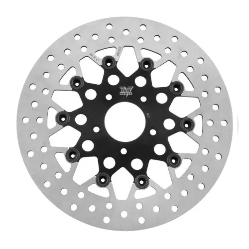 Twin Power 11.5" Floating Mesh Rear Brake Rotor for Harley - Black