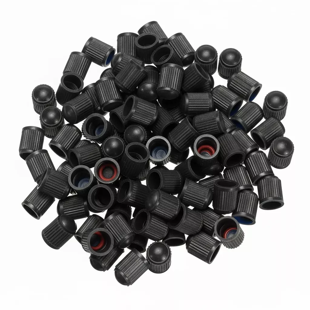 Universal Black Plastic Tire Valve Stem Caps – TPMS-Safe 0.305″-32