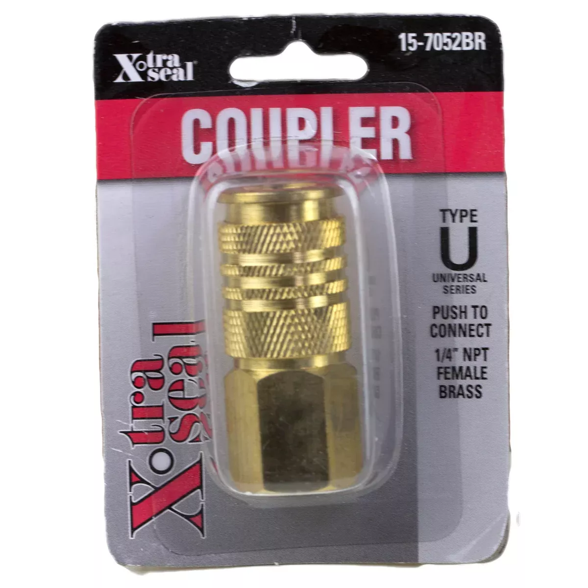 Universal Push-On Coupler, Brass – 1/4″ NPT F