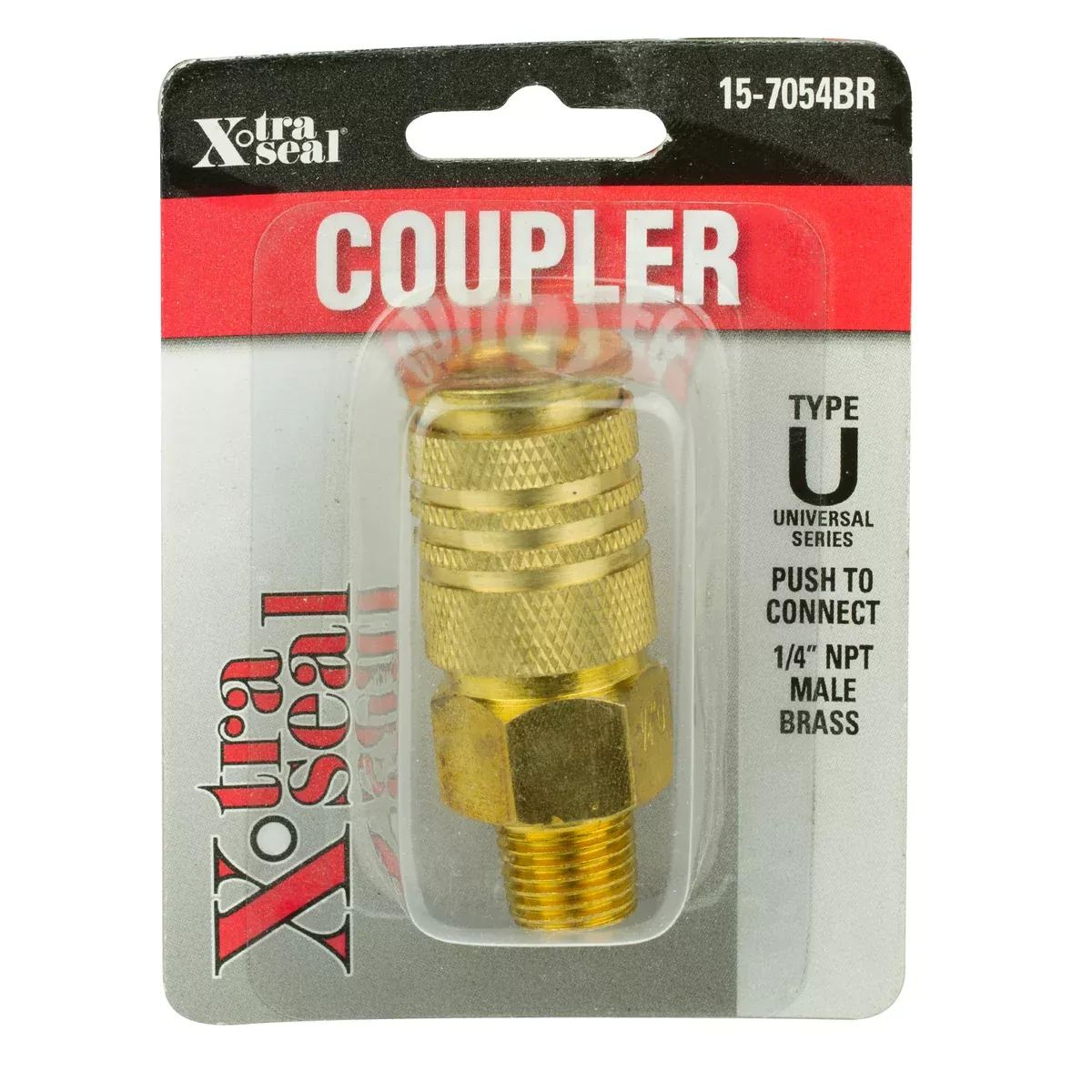 Universal Push-On Coupler, Brass – 1/4″ NPT M