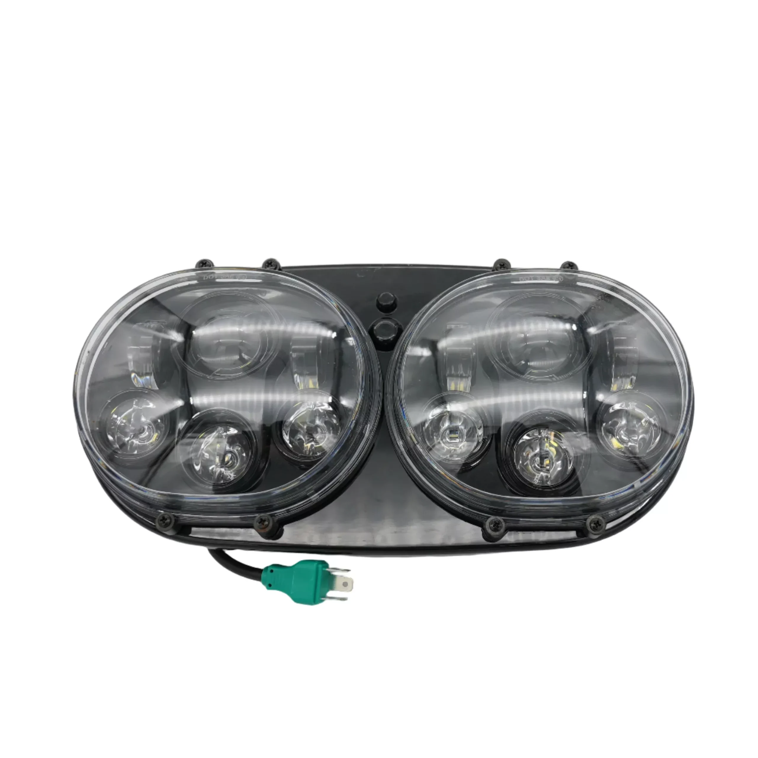 Used – Dual LED Projector Headlight Lamp Compatible For Harley Road Glide FLTR 1998-2013(Black) #1