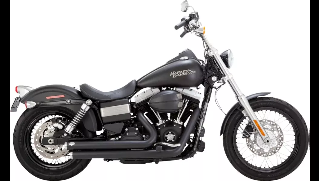 Vance & Hines 47338 Black Big Shots Staggered Exhaust for Harley Dyna 06-17