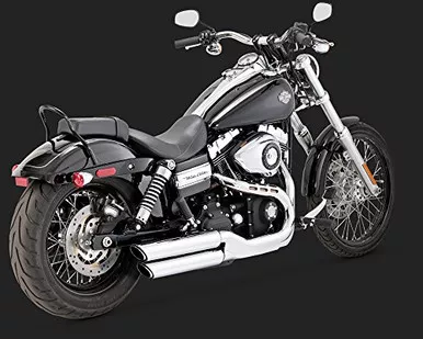 Vance & Hines Twin Slash 3&Prime, Round Slip Ons Chrome 16845