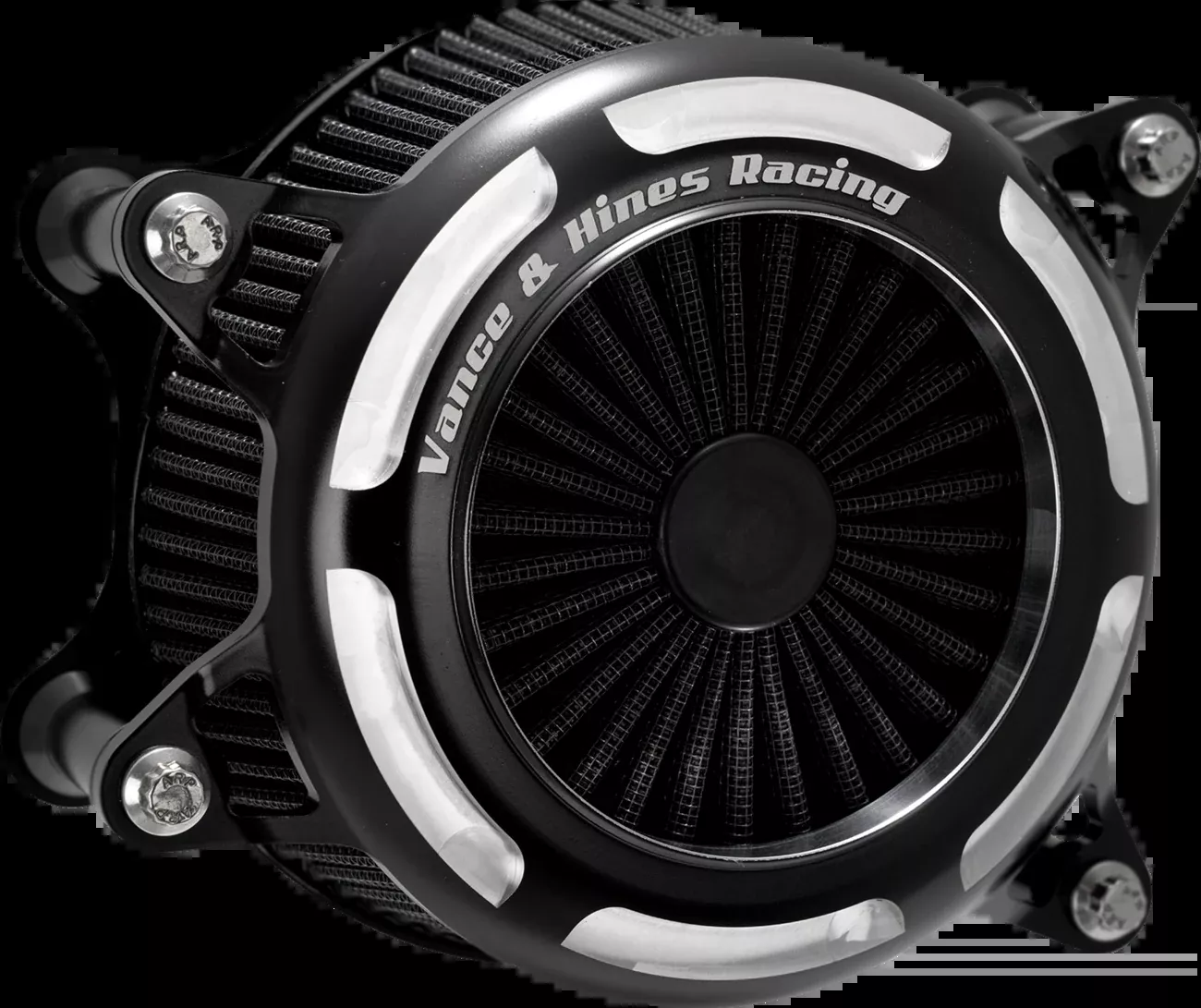 Vance & Hines VO2 Onyx Black Contrast Air Intake Filter Kit 2008-2017 Harley
