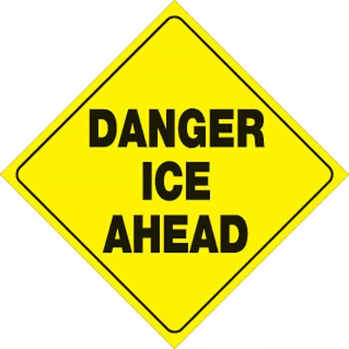 Voss Signs 429 DIA YR Plastic Reflective Sign 12″ Danger Ice Ahead – Yellow