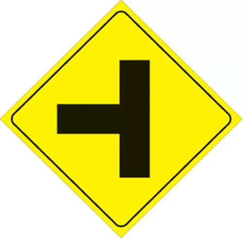 Voss Signs 467 LT YR Plastic Reflective Sign 12″ Left T-Intersection – Yellow