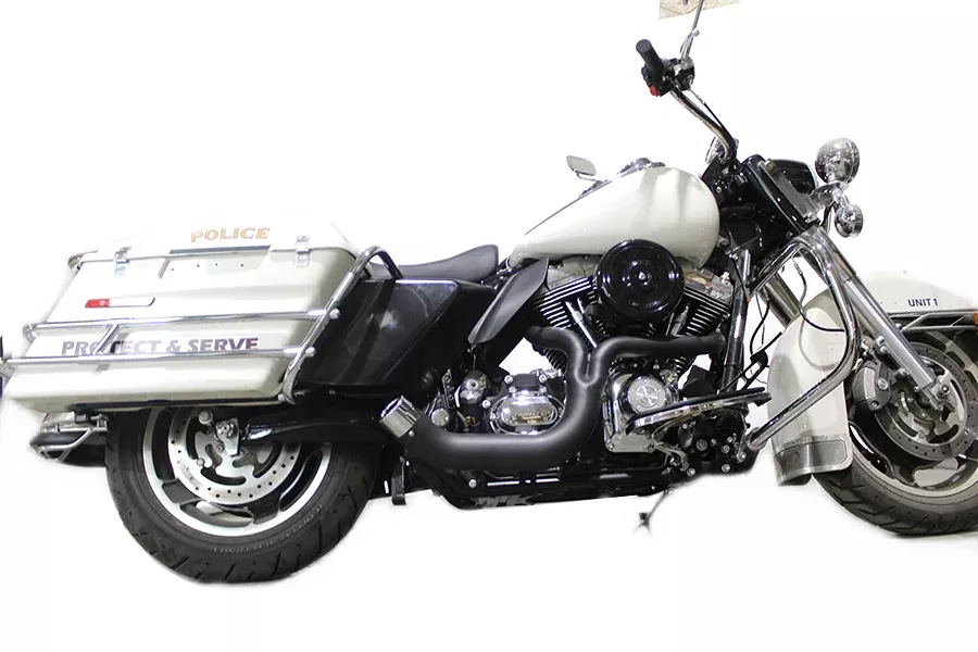 VTWIN LAKE PIPES 2:1 EXHAUST BLACK HARLEY BAGGERS 95-16