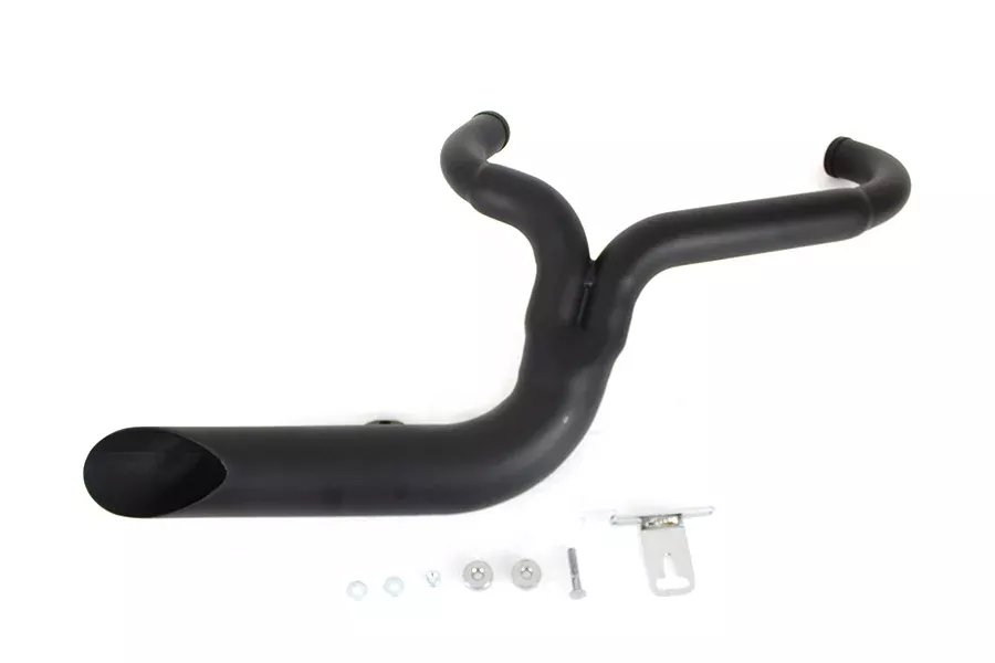 VTWIN LAKE PIPES 2:1 EXHAUST BLACK HARLEY DYNA 06-17