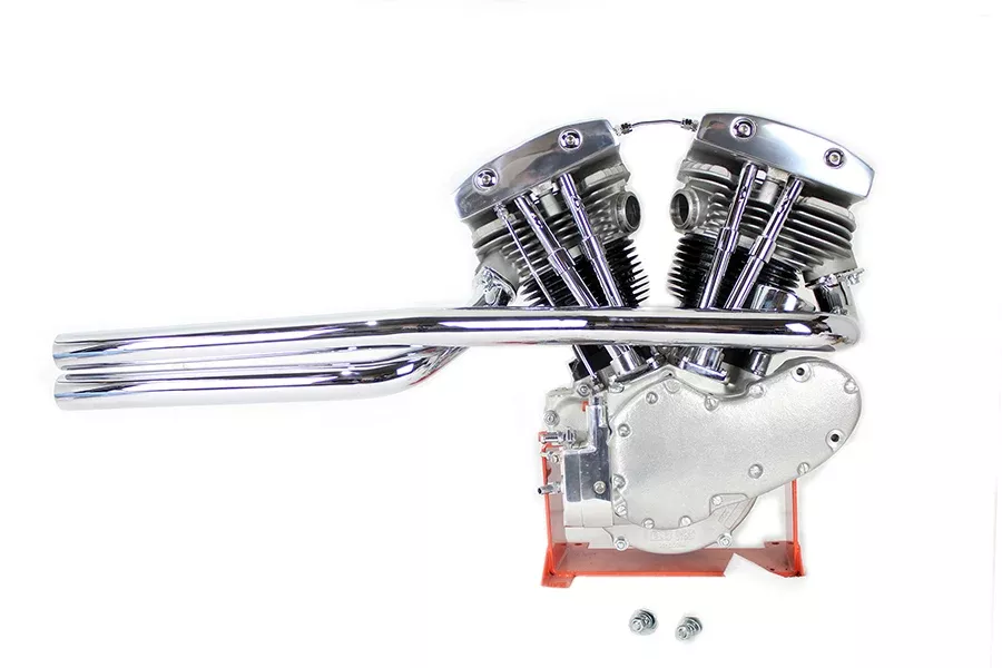 VTWINHARLEY SHOVELHEAD HIGH SHOTGUN PIPES CHROME