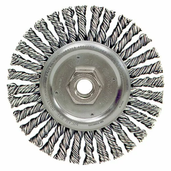 Weiler 08836 7″ x 5/8″ Twist Wire Wheel 5/8″-11 Arbor Nut Rim Clean