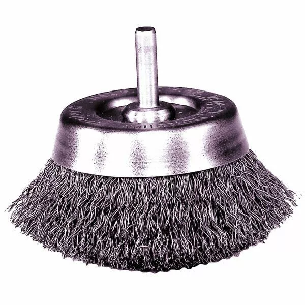 Weiler 14302 2-3/4″ Crimped Wire Cup Brush .0118 Wire 1/4″ Stem