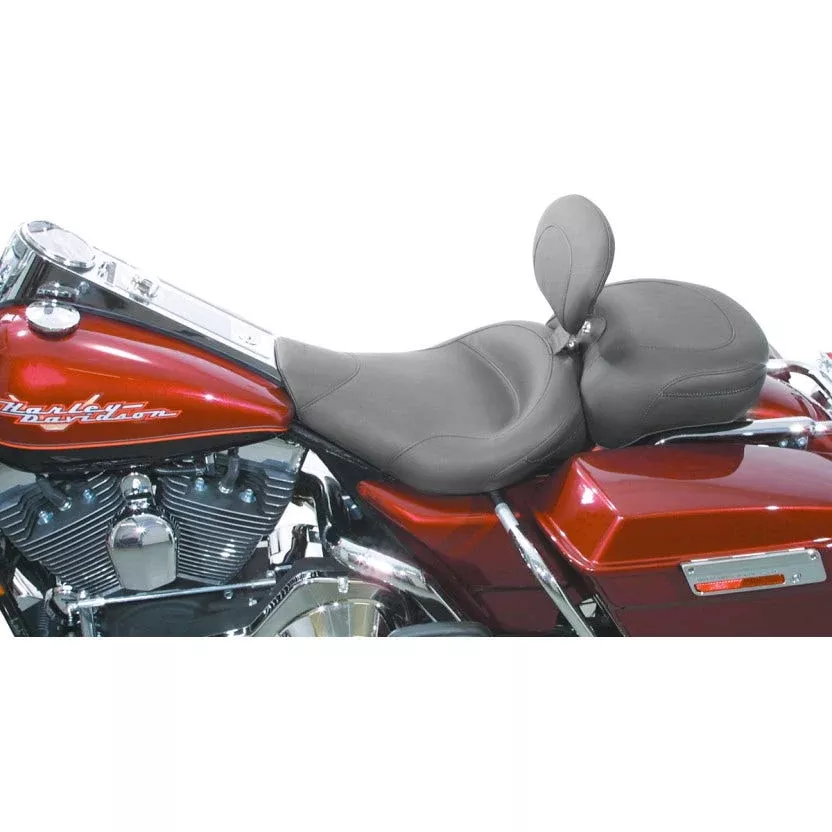 Wide Vintage No Studs Solo Seat with Backrest for Harley 97-07 FLHR FLHX