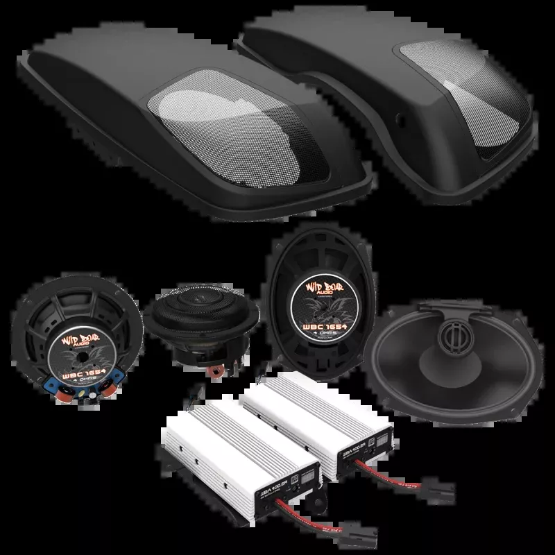 WILD BOAR 800 WATT BAG/FAIRING STEREO PACKAGE 14-24 HARLEY BAGGERS