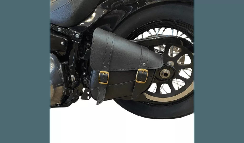 Willie & Max Brass Monkey Triangulated Swingarm Bags for Harley Davidson Softail Models - Black