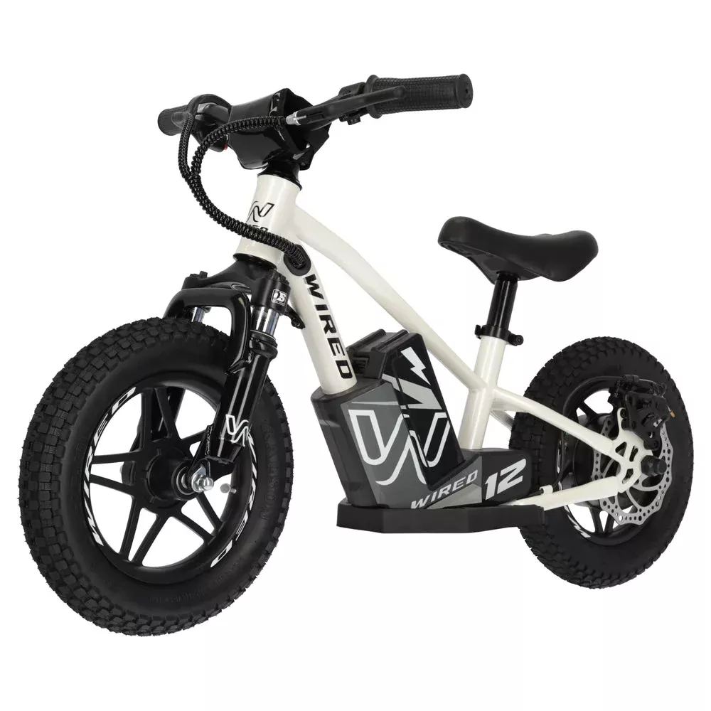 Wired 12 Inch MKII Electric Balance Bike – Pearl White