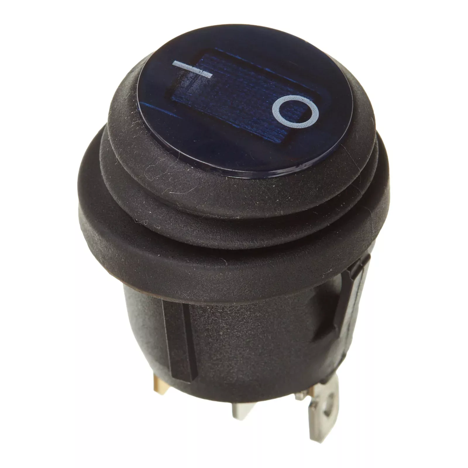 WMP 12V ROCKER SWITCH ON-OFF BLU WATERPROOF ROUND