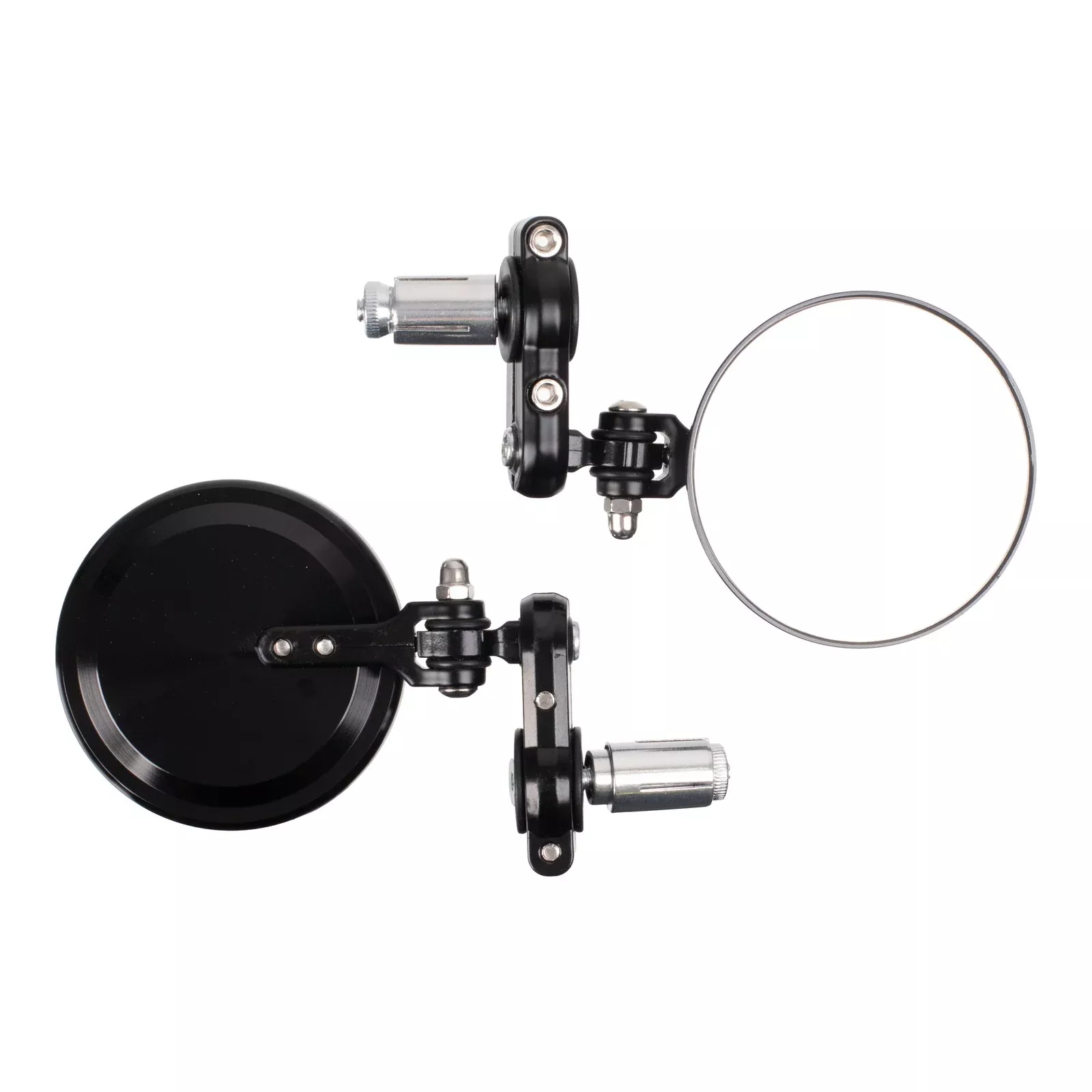 WMP Handlebar Bar End Mirrors Pair - Hinged - Black