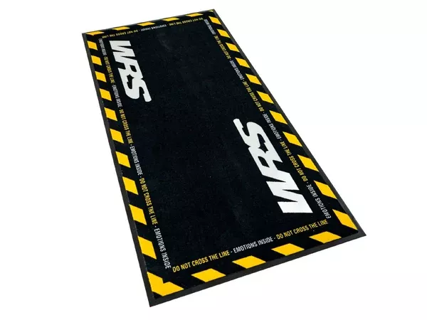 WRS Original Rectangular Motorcycle Carpet With Logo And Yellow Line