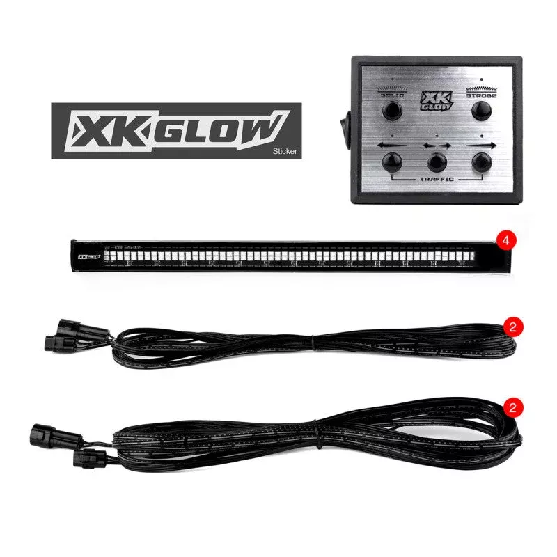 XKGLOW Tube Strobe Lights w/ Traffic Modes Ultra Bright LEDs + Solid On – Amber 8pc 12in