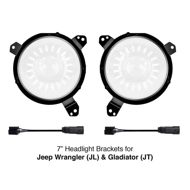 XKGLOW Universal Fog Light Mounting Brackets 4in fits Jeep Wrangler JL, Gladiator Jt