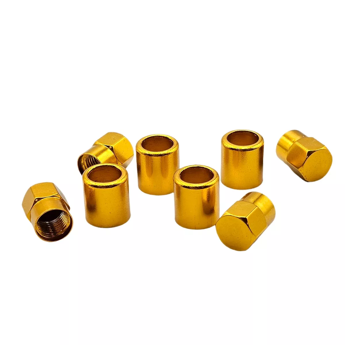 Yellow Aluminum Valve Sleeve & Cap Set – TR413 Snap-In 0.305″-32