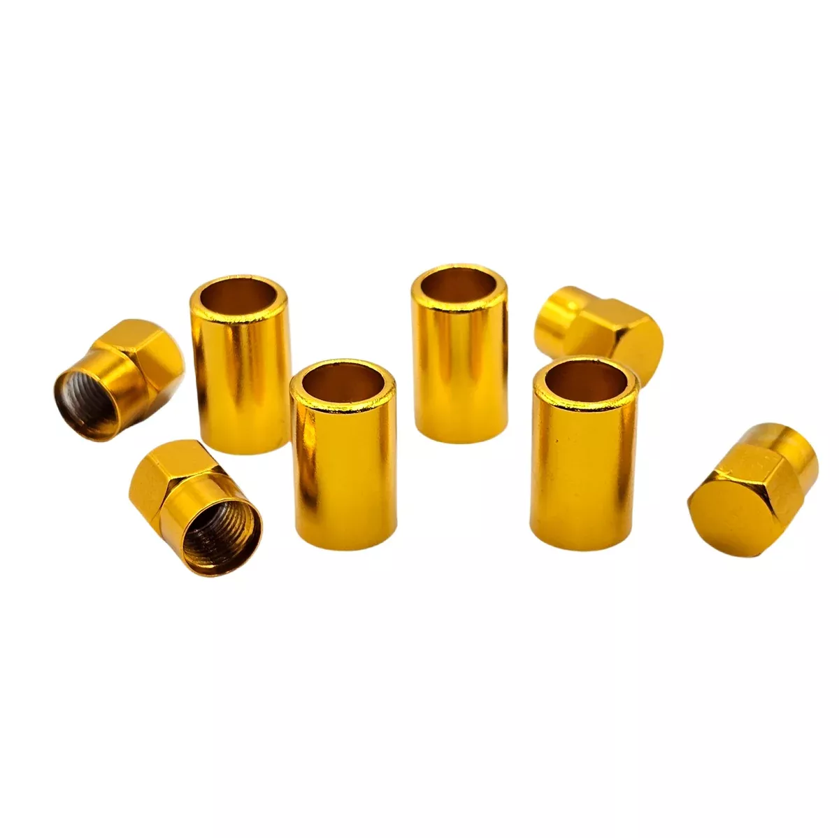 Yellow Aluminum Valve Sleeve & Cap Set – TR414 Snap-In 0.305″-32
