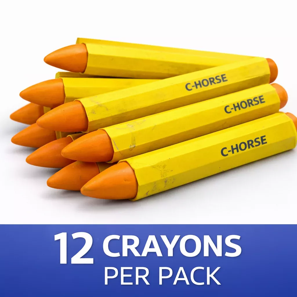 Yellow Tire Marking Crayon 12-Pack – All Surface Grease Pencil Marker