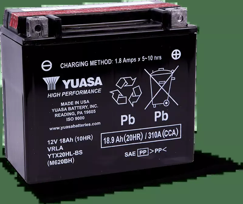 YUASA YTX20HL-BS AGM High Performance Maintenance-Free Battery (Harley FX,FL SOFTAIL-Select 1991-Present)
