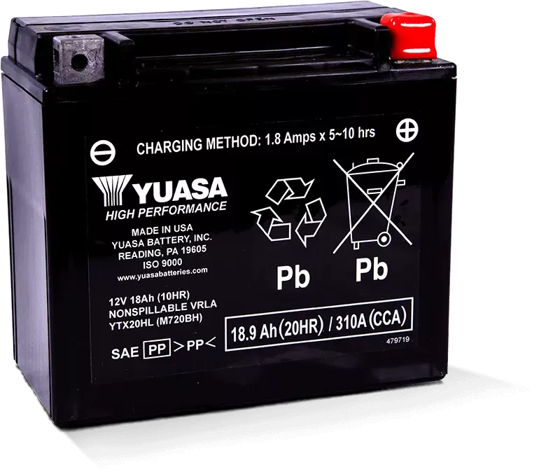 YUASA YTX20HL Factory Activated AGM High Performance Maintenance-Free Battery (Harley PAN AMERICA-2024-Present)