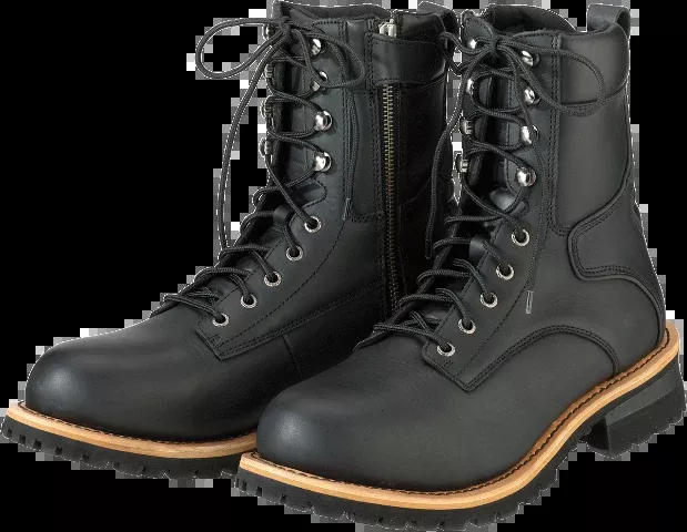Z1R Mens Black Leather M4 Motorcycle Riding Street Racing Boots