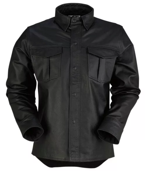 Z1R The Motz Mens Long Sleeve Leather Shirt