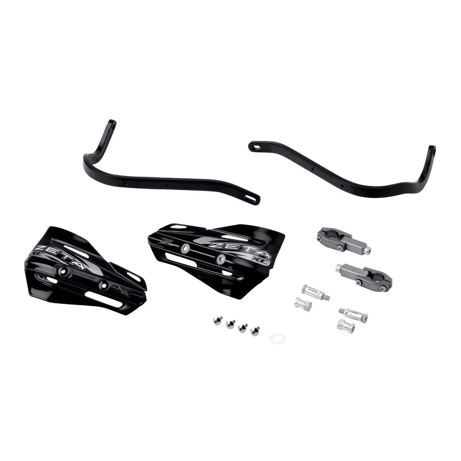 Zeta Armour XC Handguard Kit for 22.2mm Handlebars - Black / Black