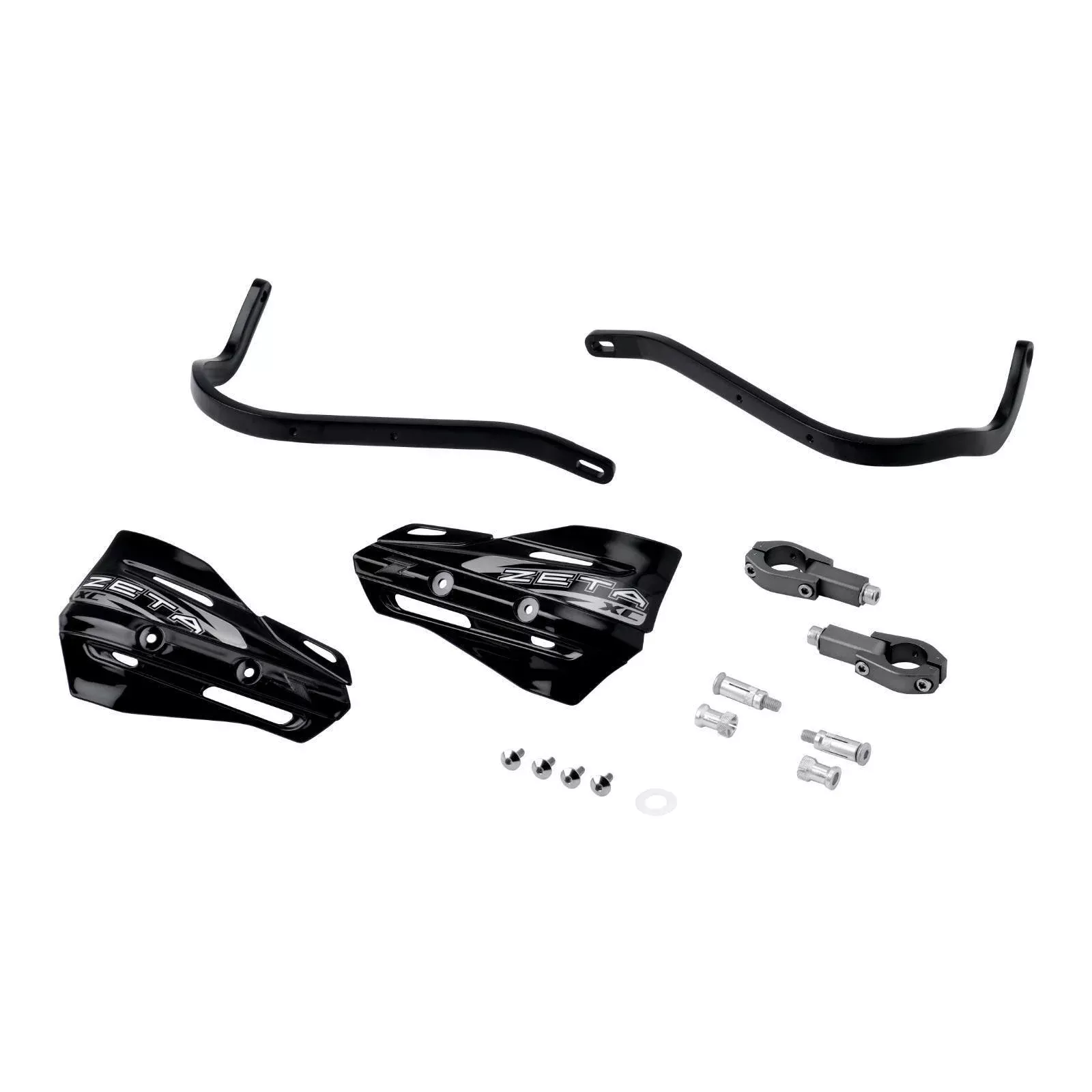 Zeta Armour XC Handguard Kit for 28.6mm Handlebars - Black / Black
